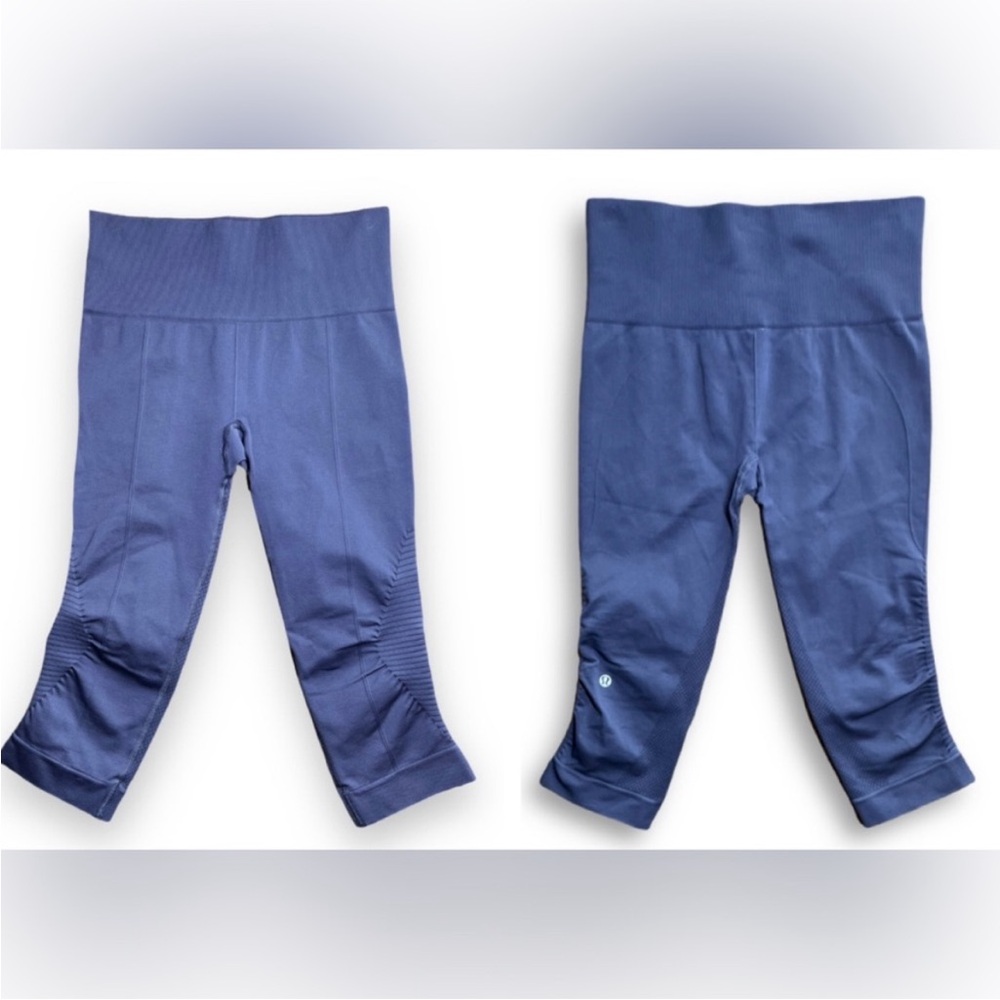 Lululemon In The Flow Crop II *Pattern Cadet Blue